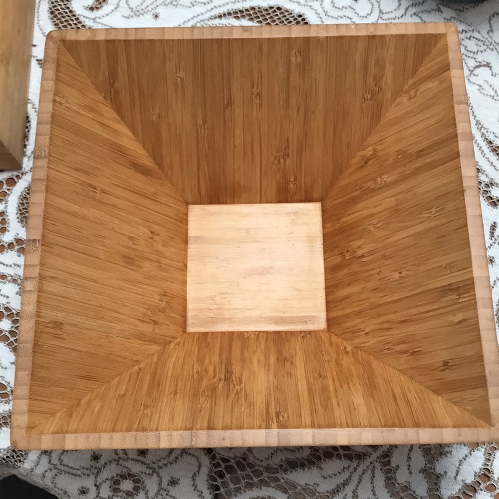 Two Bamboo Square Bowls